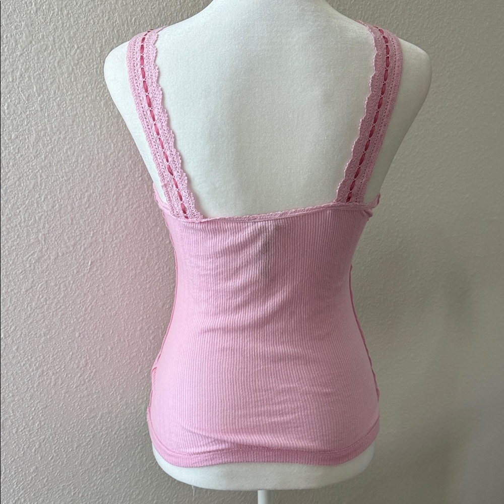 Free People Pink Lace-Trimmed Camisole - Picture 2 of 6
